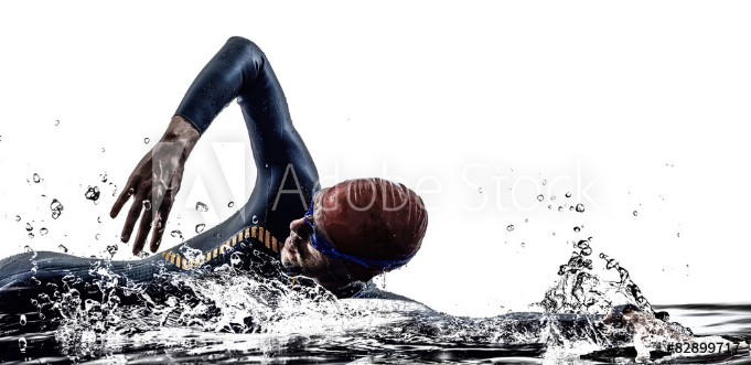 Bild på Man triathlon iron man athlete swimmers swimming